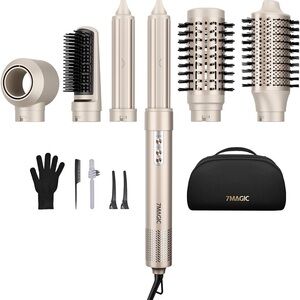 Magic Gold Multi-Function Hair Styler with Brush Attachments